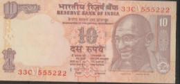 India 10 Rupees - FANCY NUMBER. (555222) Note UNC - Inde