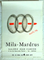 SUPERBE AFFICHE LITHOGRAPHIQUE ORIGINALE DESSIN ORIGINAL POUR EXPOSITION MILA MARDRUS GALERIE J.CAMION 1977 - Affiches