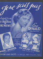 Partition LINE RENAUD  Je Ne Sais Pas  1953   ( CAT 7009) - Vocals