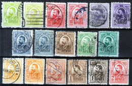 ⁕ Romania 1908 + 1918 ⁕ König Karl I. / King Charles I. Mi.212-219, Mi.241-242 ⁕ 17v Used / Shades - Used Stamps