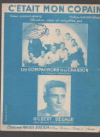 Partition GILBERT BECAUD LAS COMPAGNONS DE LA CHANSON  C'était Mon Copain  1953  ( CAT 7010) - Chant Soliste