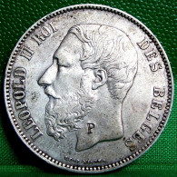 CONTREMARQUEE ,  5 F ARGENT 1874 , LEOPOLD II ROI DES BELGES, BELGIQUE , BELGIUM 5 FRANCS SILVER COIN  CURIOSA - 5 Frank