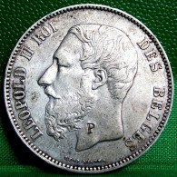 CONTREMARQUEE ,  5 F ARGENT 1874 , LEOPOLD II ROI DES BELGES, BELGIQUE , BELGIUM 5 FRANCS SILVER COIN  CURIOSA - 5 Francs
