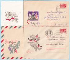 USSR 1969.0812-0828. New Year Greetings. Prestamped Covers (4), Used - 1960-69