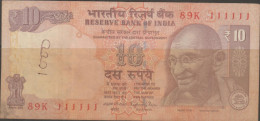 India 10 Rupees - FANCY NUMBER/-Solid No./ (111111) Note- . USED - Inde