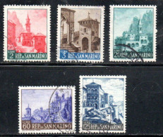 REPUBBLICA DI SAN MARINO 1957 VEDUTE VIEWS SERIE COMPLETA COMPLETE SET USATO USED OBLITERE' - Neufs