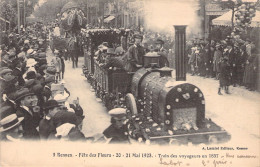 FRANCE - RENNES - Fête Des Fleurs - Train Des Voyageurs En 1837 - 21 Mai 1923 - Carte Postale Ancienne - Rennes