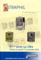 MARCOPHILIE POSTAL STRAPHIL 91 ème  VENTE SUR OFFRES Clôture Samedi 13 Novembre 2010 - Catálogos De Casas De Ventas