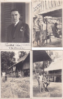 LAOS 4 Cartes Photos 1930 Ban-Tam Région De Thakhek Scène De Vie Village Laotien Tissage Laotienne Indochine - Laos