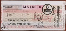 Billet De Loterie Nationale Belgique 1986 8e Tranche Du Ski - 19-2-1986 - Billetes De Lotería