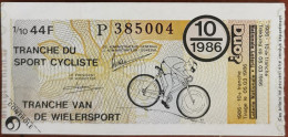 Billet De Loterie Nationale Belgique 1986 10e Tranche Du Sport Cycliste - 5-3-1986 - Billetes De Lotería