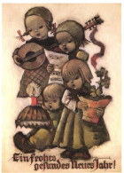 ILLUSTRATION, HUMMEL, NR. 62.1347, GIRLS ENSEMBLE, CHILDREN, SINGING, CHRISTMAS, NEW YEAR, SIGNED, POSTCARD - Hummel