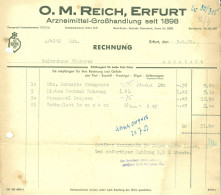 ERFURT DDR 1952 Rechnung " O.M. Reich Arzneimittel-Großhandlung Seit 1898 " - Drogerie & Parfümerie