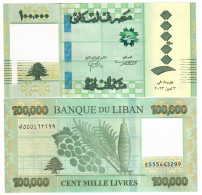 Lebanon 100000 Pounds 2023 UNC New Smaller Size - Lebanon