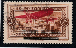 GRAND LIBAN - Poste Aérienne N°22a Obl (1927) VARIETE : Surcharge Renversée. - Poste Aérienne