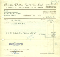 KARL-MARX-Stadt (Chemnitz) DDR 1954 Rechnung " Gebrüder Dollfus Chemisch-Pharmazetische-Fabrik " - Profumeria & Drogheria