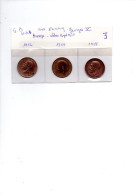 Lot De 3 Pieces  GB  De ONE PENNY Georges  V  1912/1916/1928 - Other & Unclassified