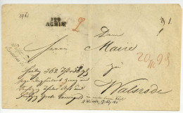 129 ACHIM Nach Walsrode 1811 Prefet Dep Des Bouches Du Weser Wertbrief 362 Taler 58 Groschen - 1792-1815 : Departamentos Conquistados