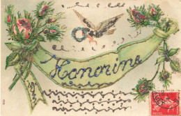 HONORINE * Honorine Prénom * CPA Faites Main 1906 Gaufrée Embossed * Name + PAILLETTES - Nombres