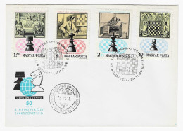 CHESS FDC Hungary 1974, Budapest - 2 Envelopes, Full Perf. Series - Chess