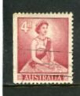 AUSTRALIA - 1959  4d  QUEEN ELISABETH  IMPERF  LEFT   FINE USED - Usados