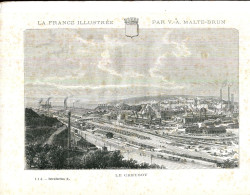 71.LE CREUSOT.GRAVURE DE LA FRANCE ILLUSTRÉE PAR MALTE-BRUN .1880. - Non Classés