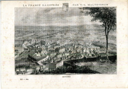 01.AIN.BOURG.GRAVURE DE LA FRANCE ILLUSTRÉE PAR MALTE-BRUN .1880. - Non Classés