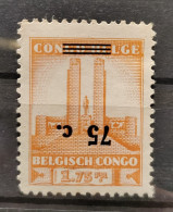 Congo Belge - 225-Cu - Variété - Surcharge Renversée - 1941 - Neufs