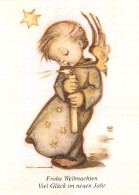 ILLUSTRATION, HUMMEL, ADVENT ANGEL WITH CANDLE, CHILD, STAR, CHRISTMAS, NEW YEAR, SIGNED, POSTCARD - Hummel