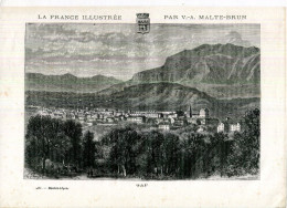 05.HAUTES ALPES.GAP.GRAVURE DE LA FRANCE ILLUSTRÉE PAR MALTE-BRUN .1880. - Non Classés