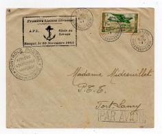 !!! 1ERE LIAISON AERIENNE AFL - ETATS DU LEVANT, LETTRE DE BANGUI DU 10/11/1941 POUR FORT LAMY CACHET DE CENSURE - Cartas & Documentos