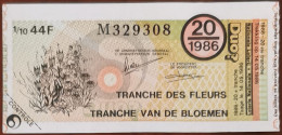 Billet De Loterie Nationale Belgique 1986 20e Tranche Des Fleurs - 14-5-1986 - Billetes De Lotería