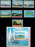 GRENADA 1973 CARRIACOU SAILING REGATTA MI No 525-31+BLOCK 29 MNH VF!! - Grenada (...-1974)