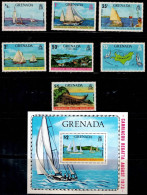 GRENADA 1973 CARRIACOU SAILING REGATTA MI No 525-31+BLOCK 29 MNH VF!! - Granada (...-1974)