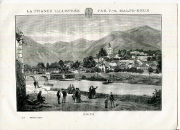 04. ALPES DE HAUTE PROVENCE.DIGNE.GRAVURE DE LA FRANCE ILLUSTRÉE PAR MALTE-BRUN .1880. - Non Classés