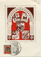 ALGERIE CARTE MAXIMUM DU N°265 ARMOIRIE DE LA VILLE D'ORAN AVEC OBLITERATION JOURNEE DU TIMBRE 11-3-1950 ORAN - Cartoline Maximum