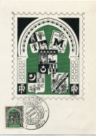 ALGERIE CARTE MAXIMUM DU N°259 ARMOIRIE DE LA VILLE D'ORAN AVEC OBLITERATION JOURNEE DU TIMBRE 11-3-1950 ORAN - Tarjetas – Máxima