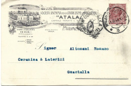 STORIA POSTALE 11/8/1913 CARTOLINA COMMERCIALE ATALA CON CENT. 10 LEONI N. 82 - Publicity