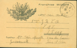 Guerre 40 CP FM Carte Franchise Militaire Allégorie Drapeaux Alliés Canons Cuirassé CAD Goussainville 28 9 1939 - 2. Weltkrieg 1939-1945