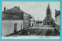* Pecq (Hainaut - La Wallonie) * (Editeur E. Leclercq - Rousseau) La Place, église, Animée, Unique, TOP, Rare - Pecq