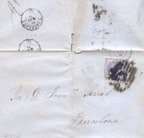 Año 1870 Edifil 107 Alegoria Carta Matasellos Rejilla Cifra 3 Cadiz Membrete Juan Gonzalez - Cartas & Documentos