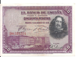 ESPAGNE 50 PESETAS 1928 XF+ P 75 - 50 Peseten