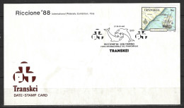 TRANSKEI. Carte Commémorative De 1986. Dauphins/ Exposition Philatélique. Riccione'88. - Delfines