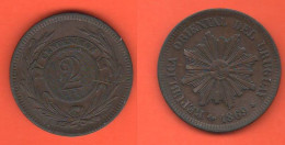 2 Centesimos 1869 A Uruguay Paris Mintmark - Uruguay