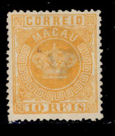 ! ! Macau - 1884 Crown 10 R (Perf. 12 3/4) - Af. 02 - No Gum (cc 027) - Unused Stamps