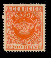 ! ! Macau - 1884 Crown 200 R (Perf. 13 1/2) - Af. 08b - No Gum (cc 028) - Unused Stamps