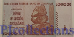 ZIMBABWE 5 BILLION DOLLARS 2008 PICK 84 UNC PREFIX "AA" - Simbabwe