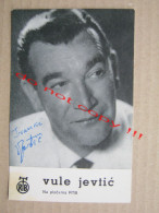 Vule Jevtić - Serbian Singer And Composer ( RTB ) / Promo Card With Original Autograph, Signature ( 1964 ) - Autografi