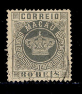 ! ! Macau - 1885 Crown 80 R (Perf. 12 3/4) - Af. 21a - Used (cc 044) - Gebraucht