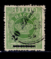 ! ! Macau - 1885 Crown W/OVP 20 R (Perf. 13 1/2) - Af. 14d - Used (cc 046) - Used Stamps